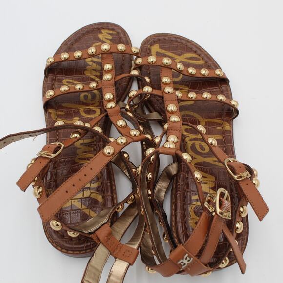 Sam Edelman Gladiator Sandal Womens Size 9.5 Studded Flats Leather Eavan - Picture 6 of 8